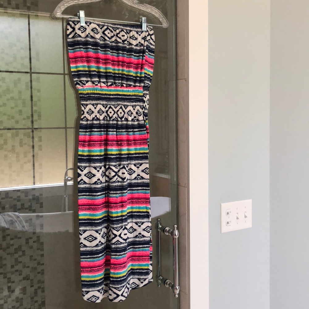 Aztec Stripe Strapless Sundress
